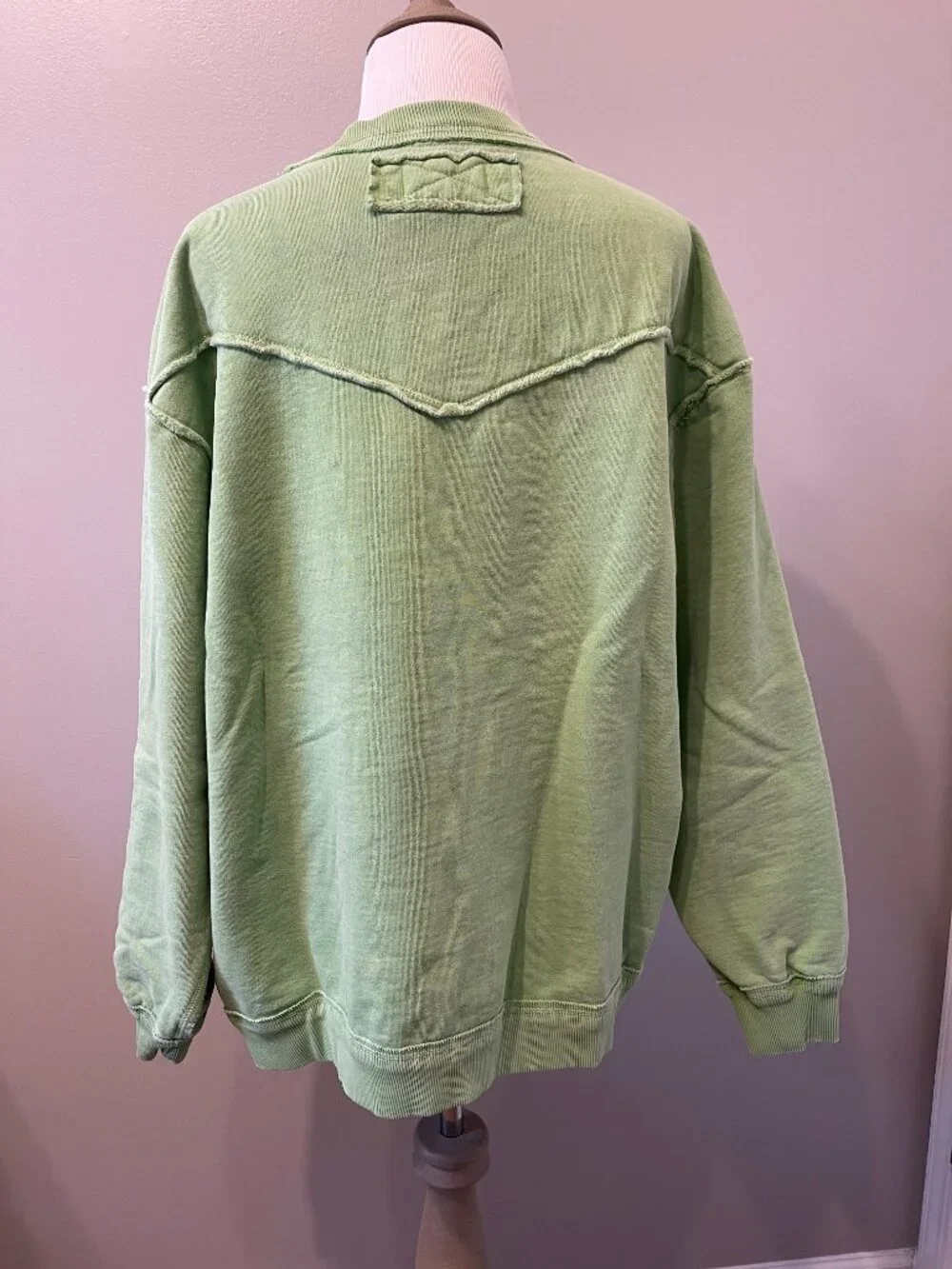 Free People (We The Free) Moderate Weight Sweatshirt Size S Lime Green - Picture 2 of 5